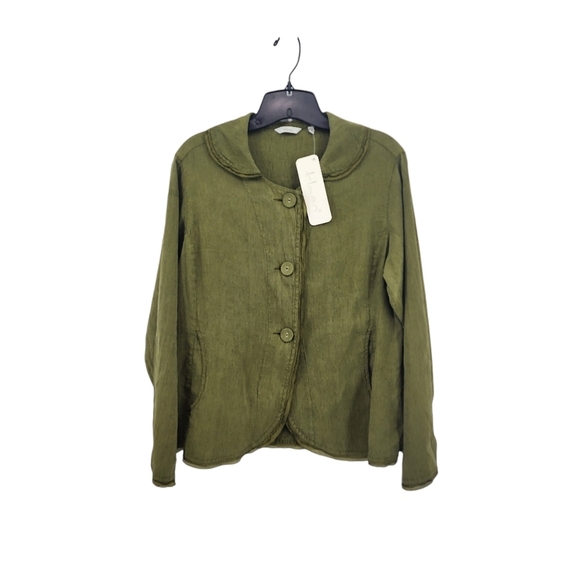 Kleen Women's Silk Linen Retro Button Front Jacket - M - Picture 1 of 10